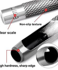 Close-up of 12 mm Round Hole Punch For Leather, Watch Bands, Belts, Canvas, Paper, and Plastics showing non-slip texture and sharp edge.