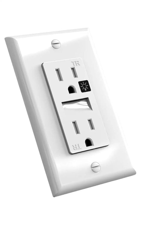 Wall Outlet With Night Light 10 Pack White, Frees Up Every Outlet With Built-In LED Night Lights, Independent Operation