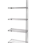 Rock Solid Stainless Steel Wire Shelves Add On Kit For Modular Rack Expansion with four mesh layers and two tube posts.