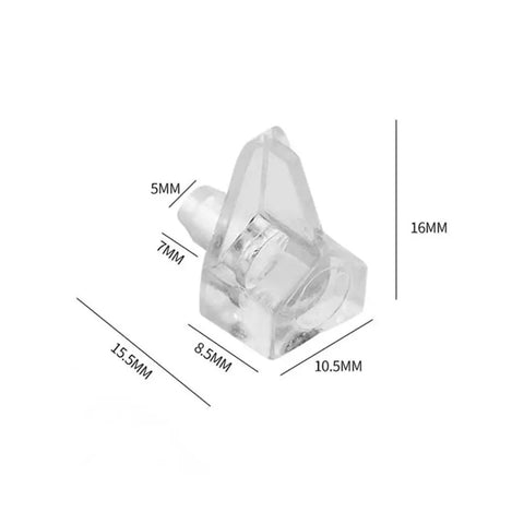 Clear plastic shelf support peg with dimensions; Heavy Duty Shelf Brackets For Cabinets And Closets Solid Steel Wall Mount Supports.