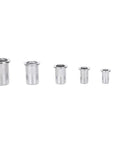 Various sizes of 205-Piece M3 To M10 Stainless Steel Rivet Nut Kit With Quick Riveting, Clear Box, For Metal Sheets And Pipes