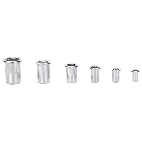Various sizes of 205-Piece M3 To M10 Stainless Steel Rivet Nut Kit With Quick Riveting, Clear Box, For Metal Sheets And Pipes