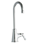 Deck Mount Single Control Faucet With Gooseneck Spout And Lever Handle Chrome ADA Compliant And Lead Free Low Flow Water Saving Fixture