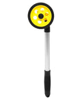 Saluaqui Distance Measuring Wheel Wheel Measure WS 202 C2 features a yellow measuring wheel with aluminum handle for accurate measurements.
