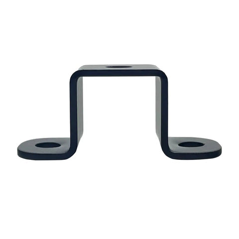 Six Pack 1x1 Inch Square Tube Strap Clamps Heavy Duty Steel U Bracket For Mounting Black 2mm Thick Design Prevents Pipes From Twisting Or Slipping Ideal For Indoor And Outdoor Use on white background