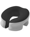 Go-To Desk Napping Pillow With Breathable Memory Foam Headrest in black and gray, showing ergonomic design for office and travel use.