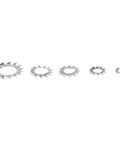 All In One 700 Piece Galvanized Serrated Lock Washer Set With Flat Washers M3 M4 M5 M6 M8 For Strong No Fuss Connections In Automotive Marine And Industrial Projects, close-up of five sizes