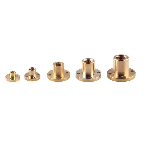 Brass Type T Lead Screw Nut For CNC Parts And 3D Printers With 4mm Lead And 20 Pitch Precision Motion Nut 1 Pc in varying sizes