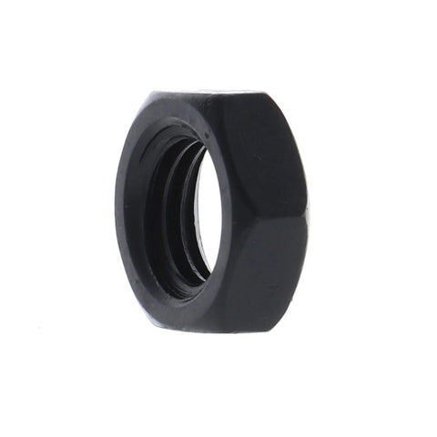 Replacement Table Saw Blade Nut For Dewalt N506916 Fits DWE7491RS Precision Machined Arbor Nut, side view, black aluminum.