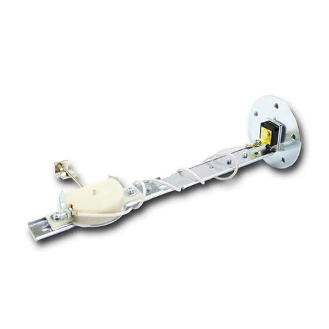 Swing Arm Fuel Level Sender With Adjustable 73 Ohms To 10 Ohms Range, 5 To 27 Inch Tank Depth, 5 Hole Mount Pattern, Durable Steel And Plastic Build, Includes Gasket Kit And Install Guide, Ride Ready For Cars And Trucks, angled view