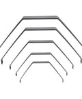 Set of five carbon fiber undercarriage landing gears for RC aircraft 100CC 150CC 200CC 250CC, durable and lightweight replacement parts.