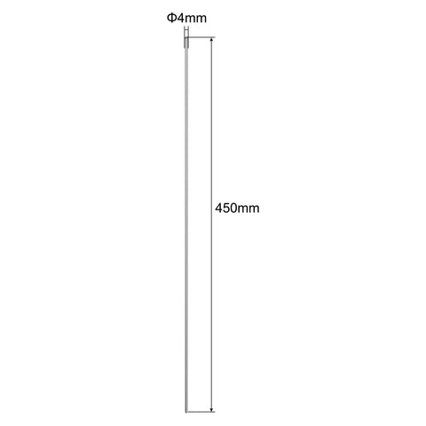Two Pack 4mm By 450mm Linear Motion Rod Shaft Guide For 3D Printer And CNC Machine Chrome Plated Hardened Steel Carbon Steel With Ultra Smooth Movement And 58 To 64 HRC Hardness, 4mm x 450mm rod