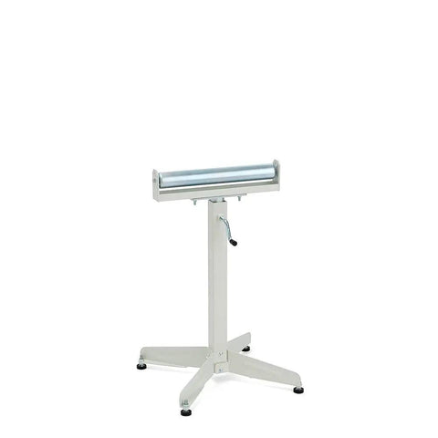 Beast Mode Heavy Duty Adjustable Pedestal Roller Stand From 28 Inches To 45 And A Half Inches Tall With A 16 Inch Ball Bearing Roller That Supports Up To 500 Lbs For Feeding Material Into Saws And Planers