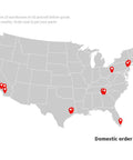 Map showing 10 US warehouses with marked locations for High Output Alternator Generator for Golf Carts and Shuttles delivery