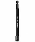 One Quarter Inch Magnetic Impact Nut Driver With Industrial Strength Magnet And Impact Grade Nut Setter The Handy Workhorse You Need For Tight Spaces Reaching Panels Racks And Gear Installations Without Struggling, shown close-up, black metal shaft.