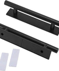 Six Pack Plastic Adhesive Cabinet Handles Self Stick Drawer Pulls No Drill Damage Free Installation for Cabinets Drawers Black