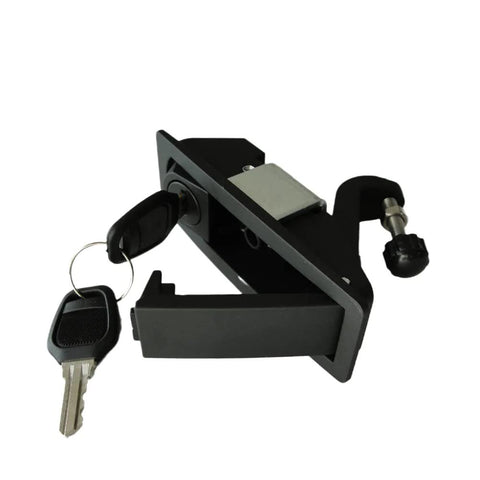 4-pack black flush-mount compression latch lock with zinc alloy body and hand-operated lever; includes keys.