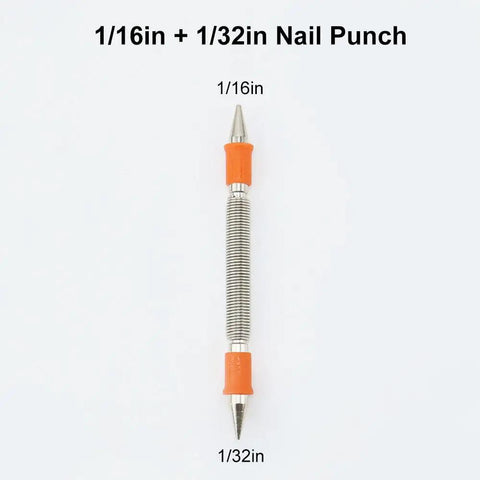 Dual Head Nail Setter And Door Hinge Pin Remover Tool Set Five Piece Kit with 1/16in and 1/32in sizes, steel punch