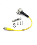 Electronic shift proximity sensor assembly with yellow cable and metal housing; includes spring, screws, and O-rings.