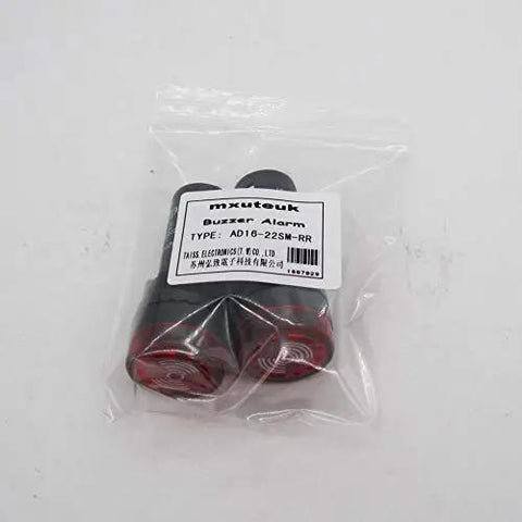 Packaged Two Pack 22mm Red LED Buzzer Alarm Signal Light 24V AC DC Indicator With High Brightness LED And Loud Speaker for industrial use