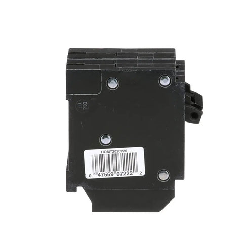 Side view of Homeline Tandem Circuit Breaker Kit With Two 20A Single Poles And One 20A Double Pole 120 To 240 Volt 10kA Interrupt