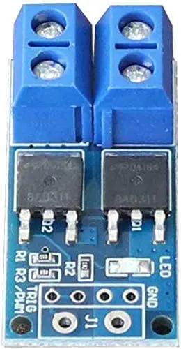 Close-up of a 5 Piece 400W Dual High Power MOSFET Trigger Switch Drive Module with 15A Continuous Current for PWM control.