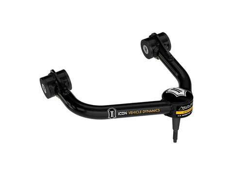 Tubular Upper Control Arm And Delta Joint Pro Kit For 2021 To 2023 Ford F150 Trucks Built For Lifted Rigs With Extra Caster And Maximum Articulation Fully Serviceable Delta Joint Pro Dual Stage Polyurethane Bushings CNC Housings black tubular upper control arm
