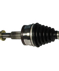 Right Rear Passenger Side CV Axle Shaft Assembly close up view showing rubber boot, metal components, and bolt fitting.