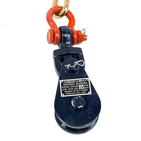 2 Ton Snatch Block With Chain For Flatbed Tow Trucks And Rollback Wreckers Cable Heavy Duty G70 Chain With Grab Hook Corrosion Resistant