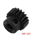 48P 3.175mm Black Steel Pinion Gear 20T for RC Cars, 32DP 0.8 Module, Compatible with HPI, Kyosho, Losi, Axial, Tamiya Monster Truck, Buggy