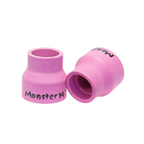 Pro Grade Ceramic Alumina TIG Cup Gas Nozzle for Welding Torch, Size 14 Seven Eighths Inch Orifice, dual pink cup set view