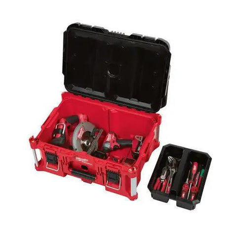 Heavy Hitter Packout Large Tool Box Built Tough With Impact Polymer Body And Weather Resistant Seal For One Hundred Pound Job Site Gear Storage And Modular Crate Compatible