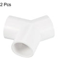 2 Pack 25mm PVC Pipe Fittings 3 Way Y Shape Water Tubing Connectors Union for Garden Irrigation and Home Aquarium.
