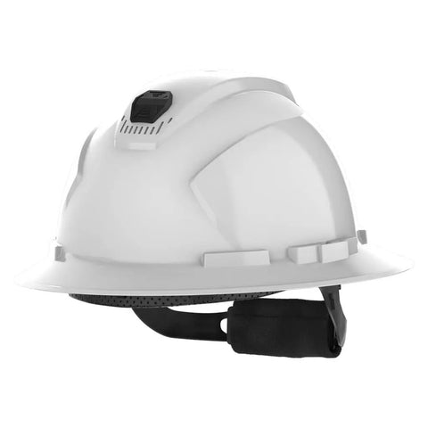 Ceros XP300 Full Brim Safety Helmet Type 1 Class C with adjustable vents and 4 point suspension, shown from the side
