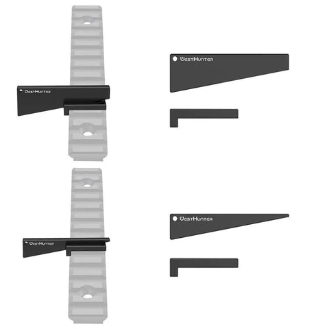 Rifle Scope Level Wedge Set For Quick, Precise Mounting, Scope Leveling Kit 2 Pack shown with top and side view of CNC aluminum levelers.