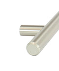 Close-up of 224mm Center To Center Stainless Steel Bar Cabinet Pull With Sleek Brushed Finish Classic Contemporary Look For Modern Kitchens And Cabinets Complements Stainless Appliances And Fixtures Installs In Minutes With Included Hardware Two 1 Inch Screws.