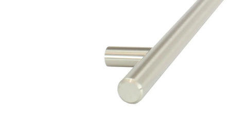Close-up of 224mm Center To Center Stainless Steel Bar Cabinet Pull With Sleek Brushed Finish Classic Contemporary Look For Modern Kitchens And Cabinets Complements Stainless Appliances And Fixtures Installs In Minutes With Included Hardware Two 1 Inch Screws.