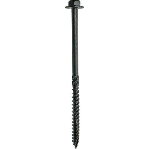 5/16 Inch By 6 Inch Heavy Duty Structural Screw With Dual Drive Power Hex And Washer Star Drive Head PrimeGuard Plus Weather Resistant Coating Self Starting Type 17 Point ICC ESR 393 Compliant 25 Count Grip-Rite