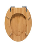 Top Shelf Thickened Toilet Seat With Quiet Drop Lid And Contoured Wooden Cushion For Chic Home Bathrooms No Sweat Setup Plus Heavy Duty Soft Close Guarantees Rock Solid Everyday Comfort in bamboo material.