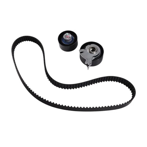 Ultimate Timing Belt Kit Replacement Harness A34G 0831L6 Specification Designed For Peugeot And Citroen Cars Including 206 207 307 308 408 2008 301 C3 C4 Berlingo Keep Your Engine Running Sweet Without Drama Or Breakdowns Out There. black timing belt kit with two pulleys on white background