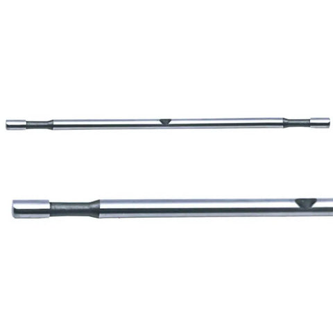 Portable Sheet Metal Nibbler Cutter Drill Attachment For Cutting Thick Metal, close-up of double head on stainless cutting rod.