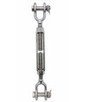 Rock Solid Stainless Steel 316 Jaw Jaw Turnbuckle Drop Forged One And Half By 12 Inches 17000 Lbs Wll Non Magnetic heavy-duty rigging hardware.