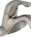 Classic Single Handle Bathroom Faucet With Stainless Centerset Design Easy No Fuss Install 2.5 Inch Mounting Depth Hidden Cache Aerator