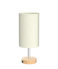 Two Pack Bedside Lamps With USB Port Touch Control 3 Way Dimmable Nightstand Lights Wood Base Round Flaxen Fabric Shade Ideal For Bedroom Living Room Dorm Office