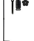 Premium Heavy Duty Garden Flag Holder Stand With Rugged All Weather Metal Flagpole And Secure Clip Included, black steel pole and accessories.