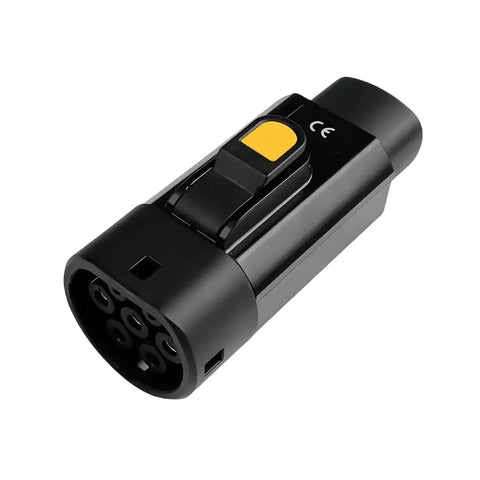 Hella Durable EV Charging Adapter NACS To IEC 62196 Type 2 Connector AC EVSE Plug 32 Amp 250 Volt showing plug details.