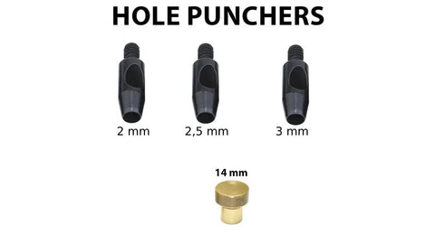 Leather Hand Press Kit For Setting Rivets, Eyelets, And Snap Buttons with 2mm, 2.5mm, 3mm hole punchers and 14mm die