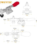 Diagram of 8 Pack Small Toggle Clamps With 60 Lbs Holding, Quick Release Horizontal Adjustable Clamps For Woodworking Jigs And Fixtures.
