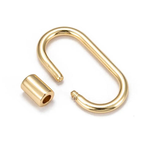 Golden Screw Carabiner Lock Charms Set For Jewelry Making Brass Oval Quick Clasp Connectors 10 Pcs Durable Jewelry Findings Elegant Brass Tone Clips