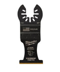 Professional Grade Oscillating Multi Tool Blades One Three Eighths Inches Carbide Tipped Cutting Edges Five Pack Heavy Duty Power Tool Accessories in black metal design.
